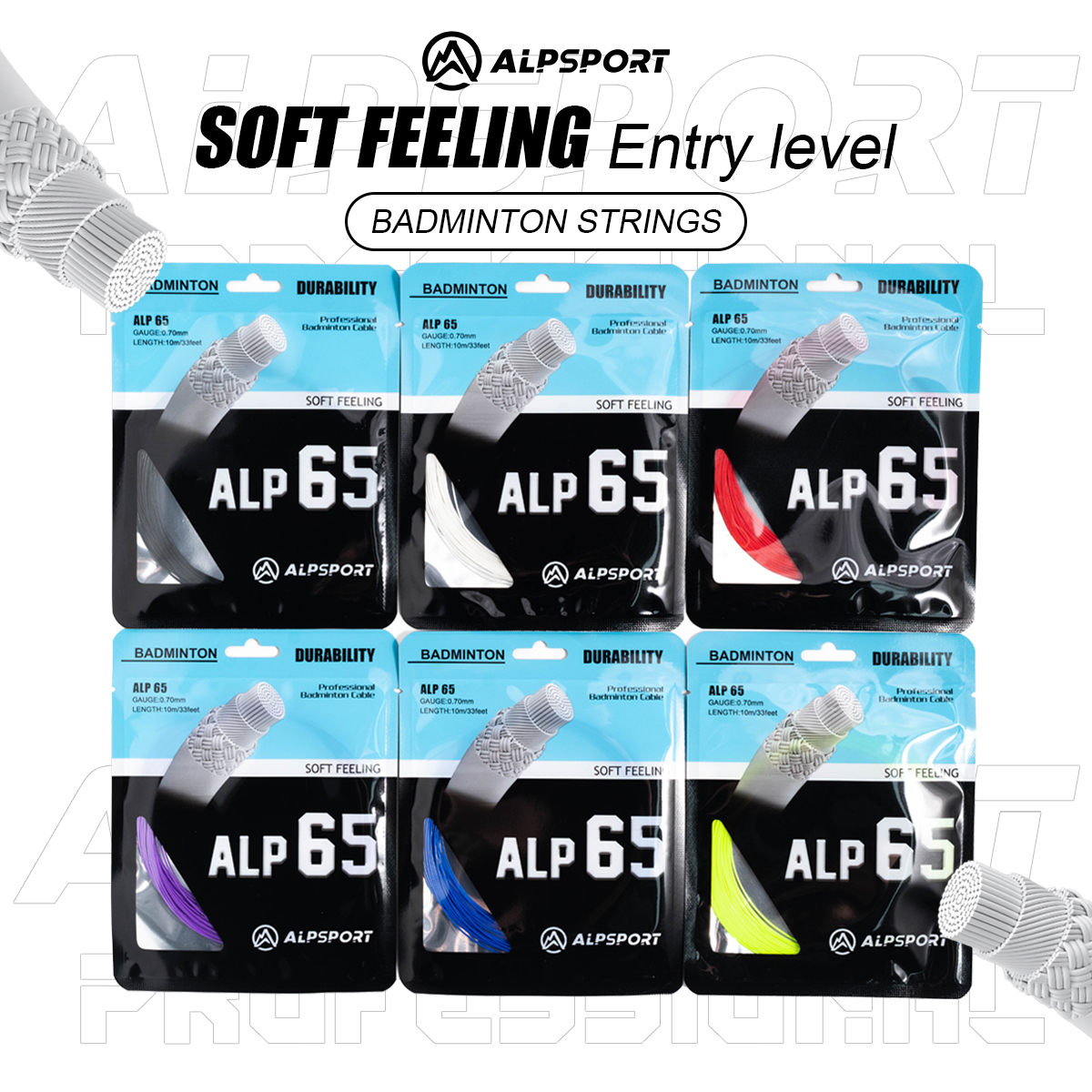 Badminton Equipment - Alpsport Bg65 badminton rackets Strings Imported