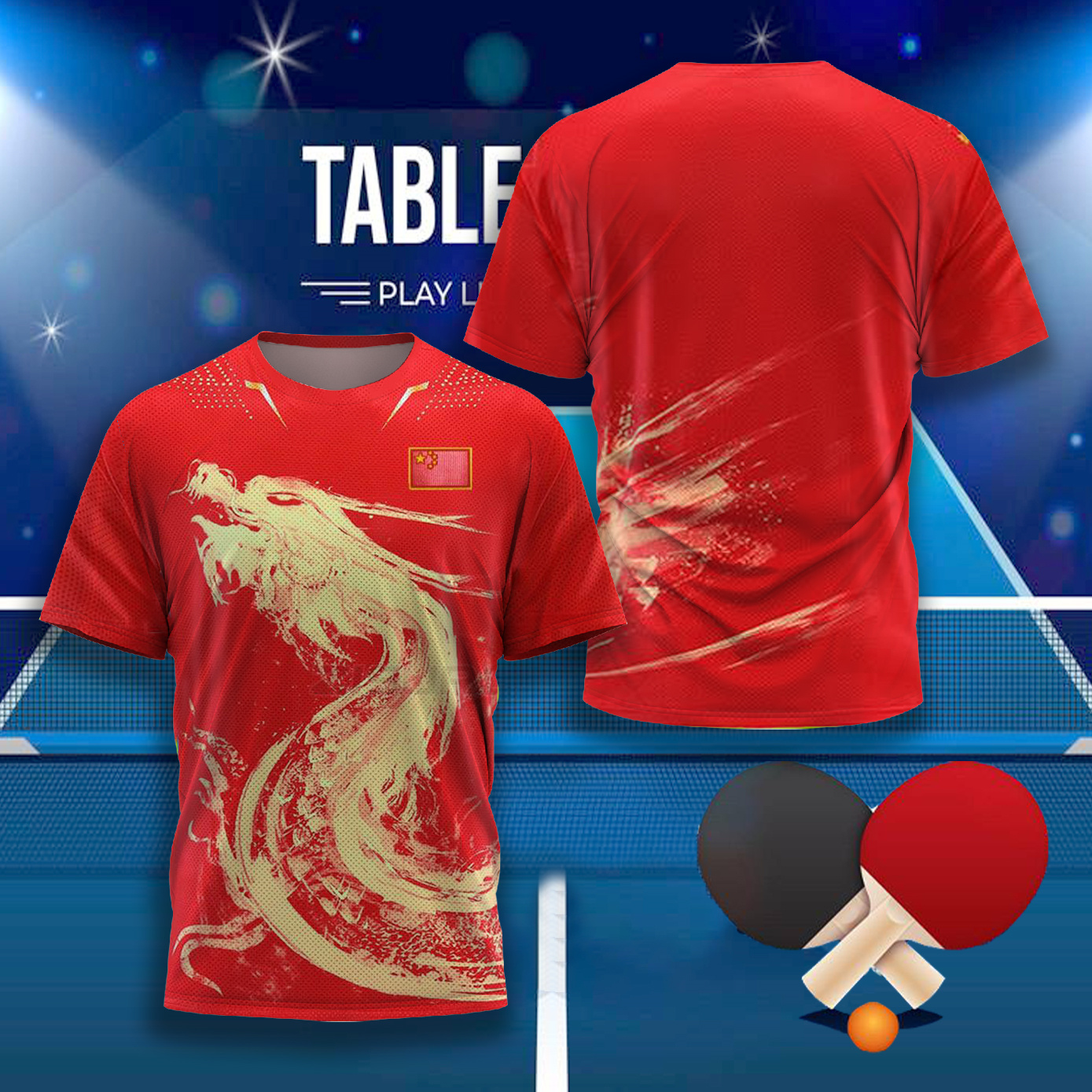 CHINA Dragon Table Tennis Grap - Badminton Png ulasan dan harga