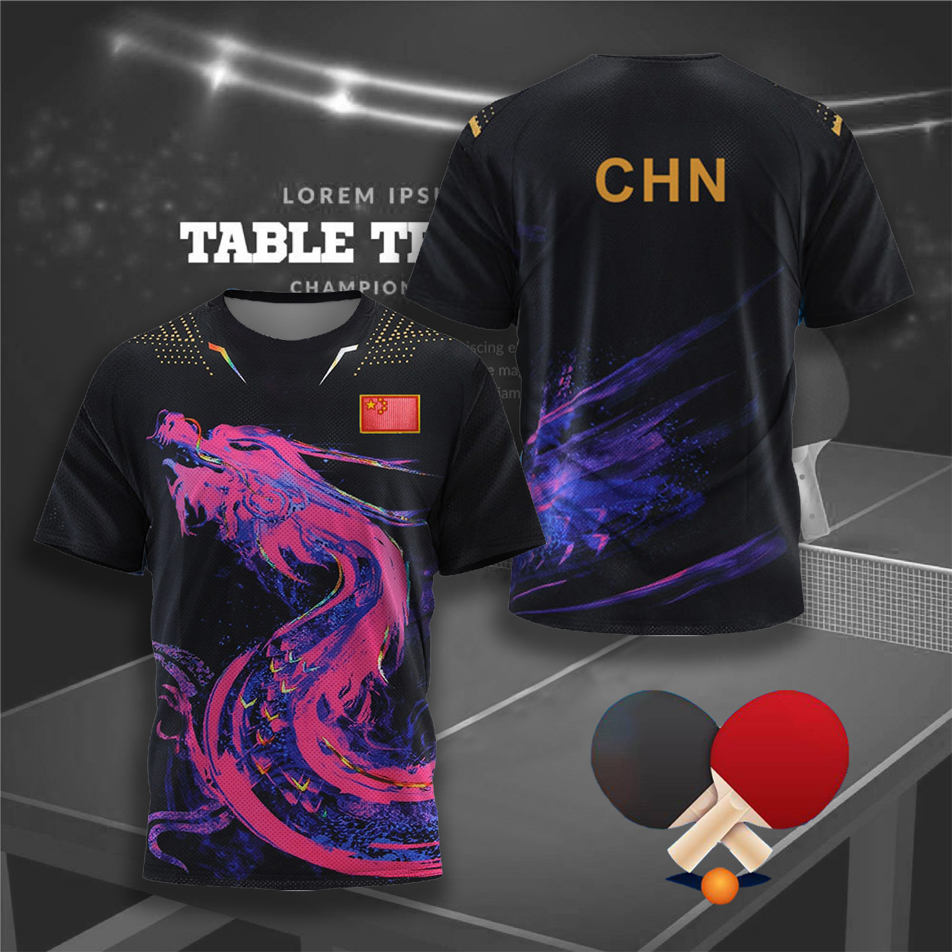 CHINA Dragon Table Tennis Grap - Badminton Png ulasan dan harga